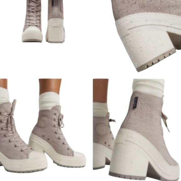 CONVERSE Chuck 70 De Luxe Heel Stone Gray Boots‎ Shoes NEW Men's Size 10.5 - Picture 9 of 13